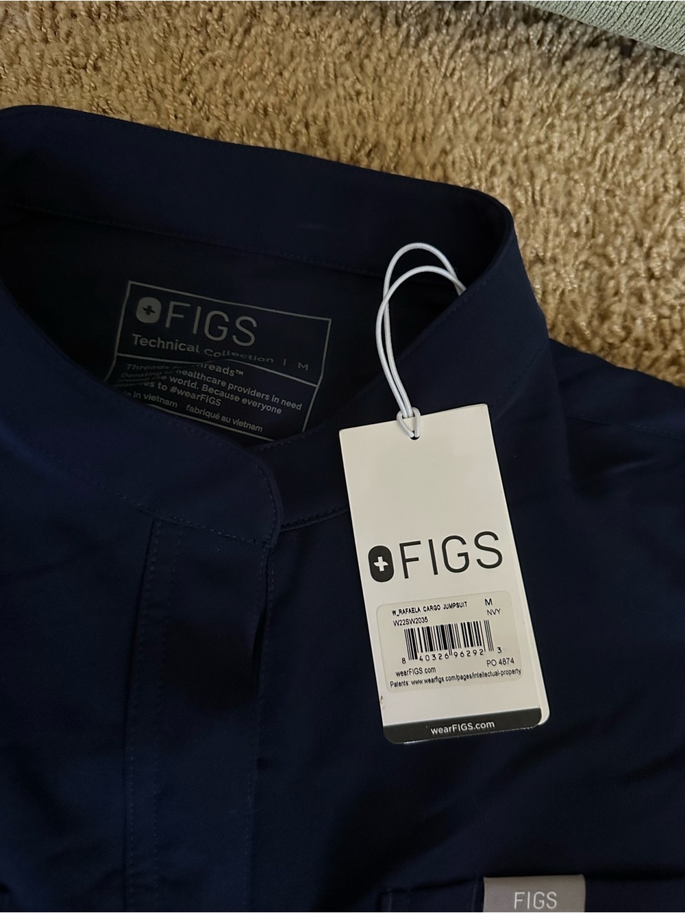 NWT FIGS Navy Rafaela Cargo Jumpsuit M - Picture 3 of 10